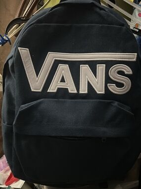 Vans Navy Backpack with White Logo for Kids